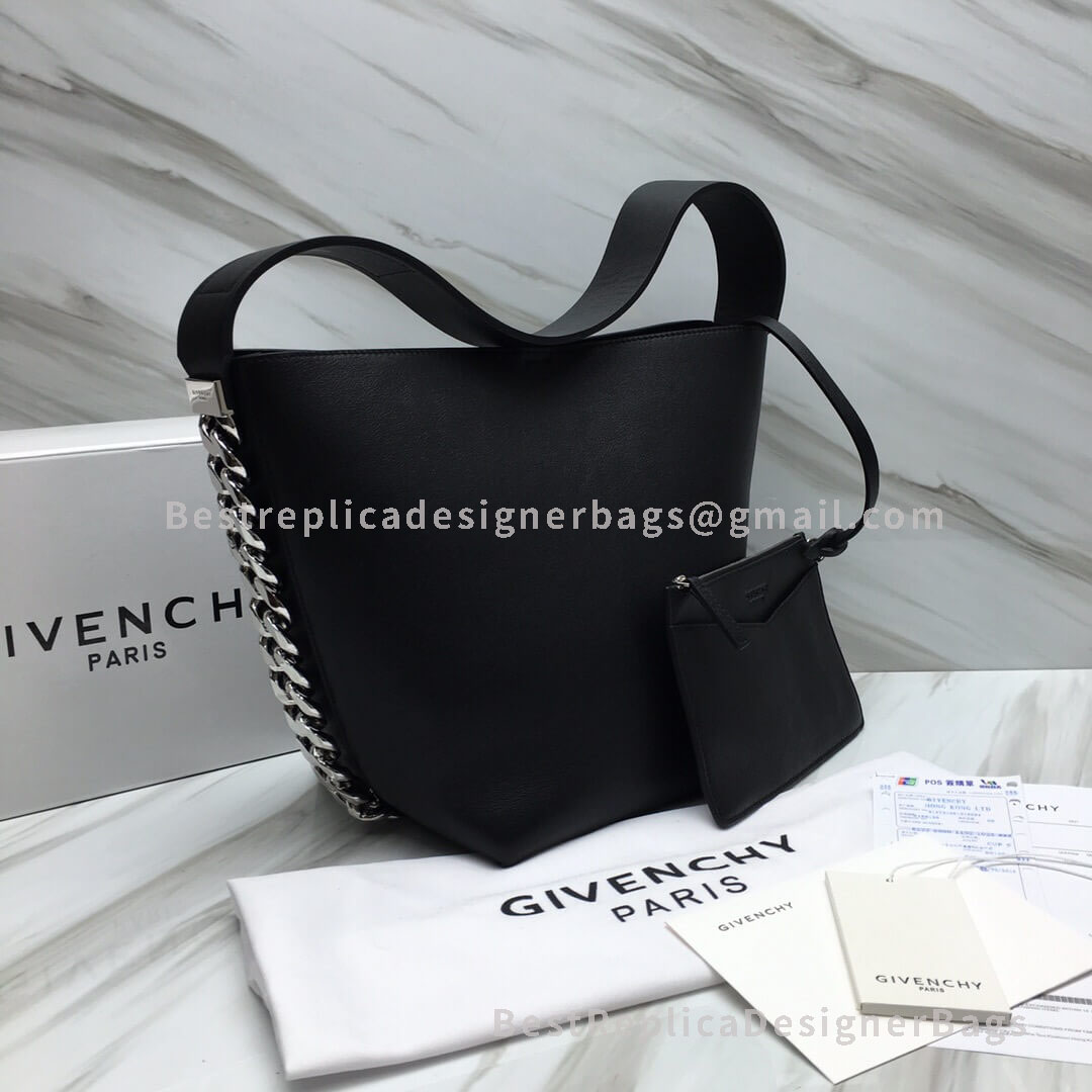 Givenchy Mini GV Bucket Bag In Black Leather SHW 29992